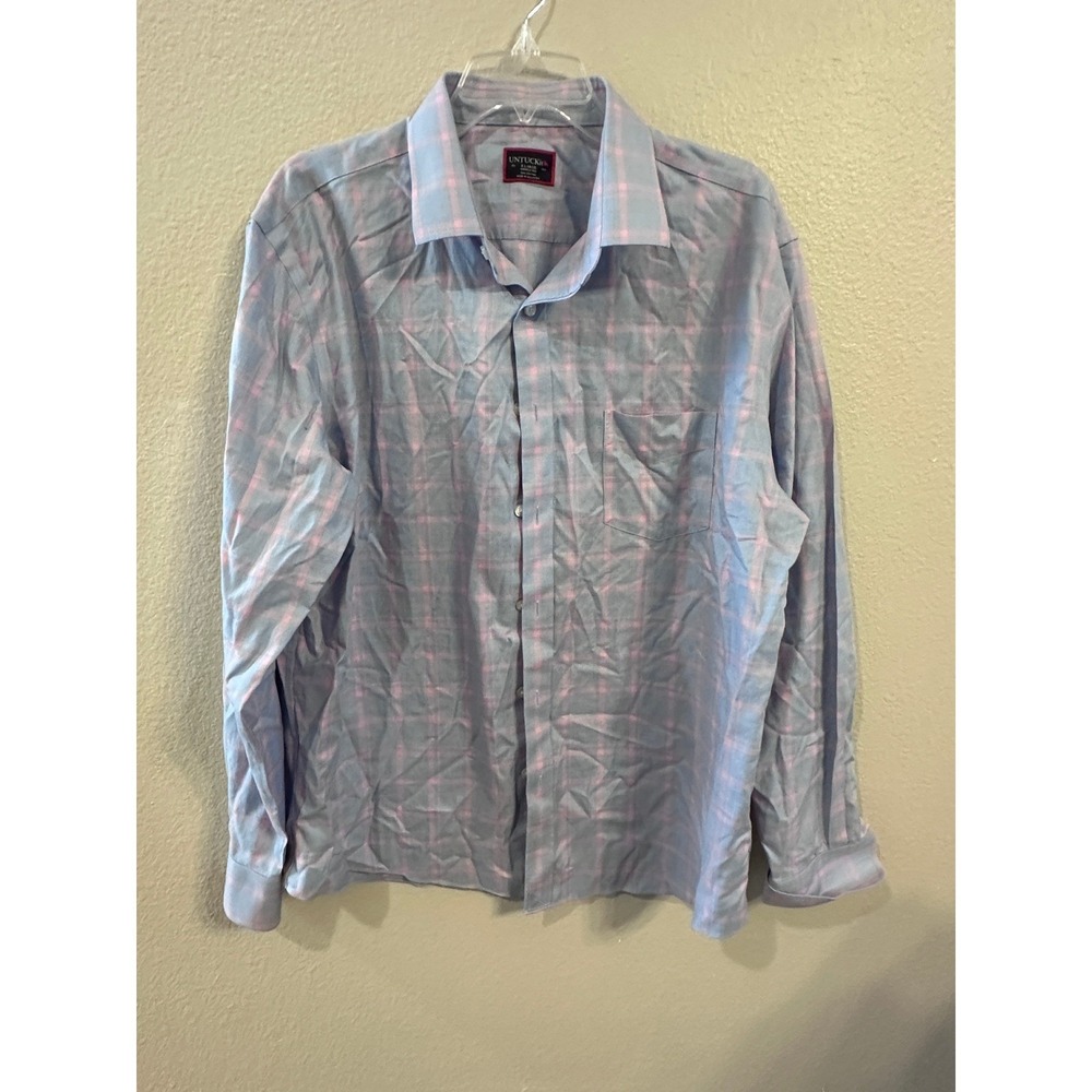 UNTUCKit Wrinkle-Free Plaid Button Down Long Sleeve Shirt X-Large